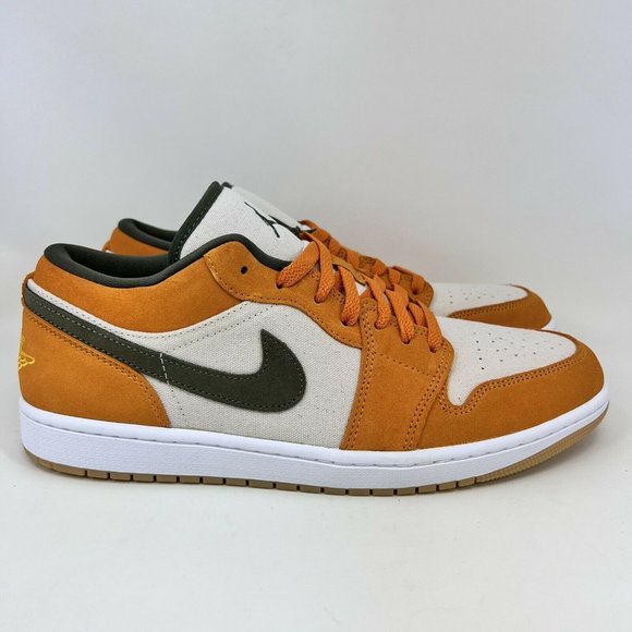 Nike Other - Nike Air Jordan 1 Low SE Orange Olive Light Curry Men's Size 11.5